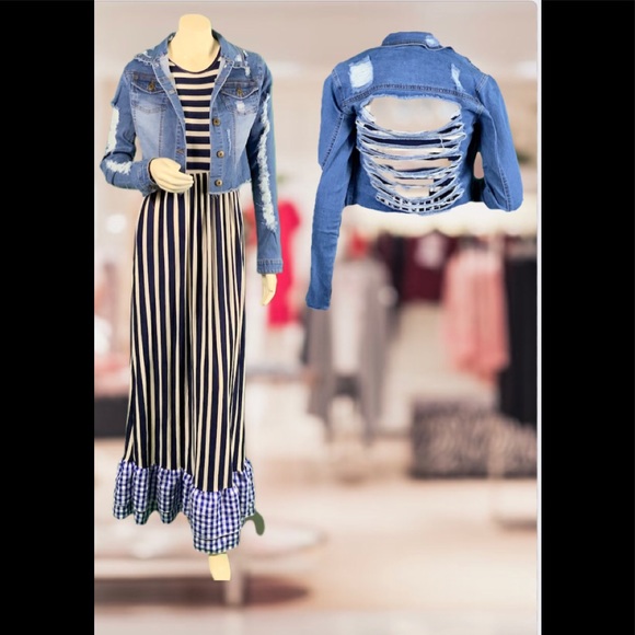 Distressed denim jacket - Picture 3 of 3